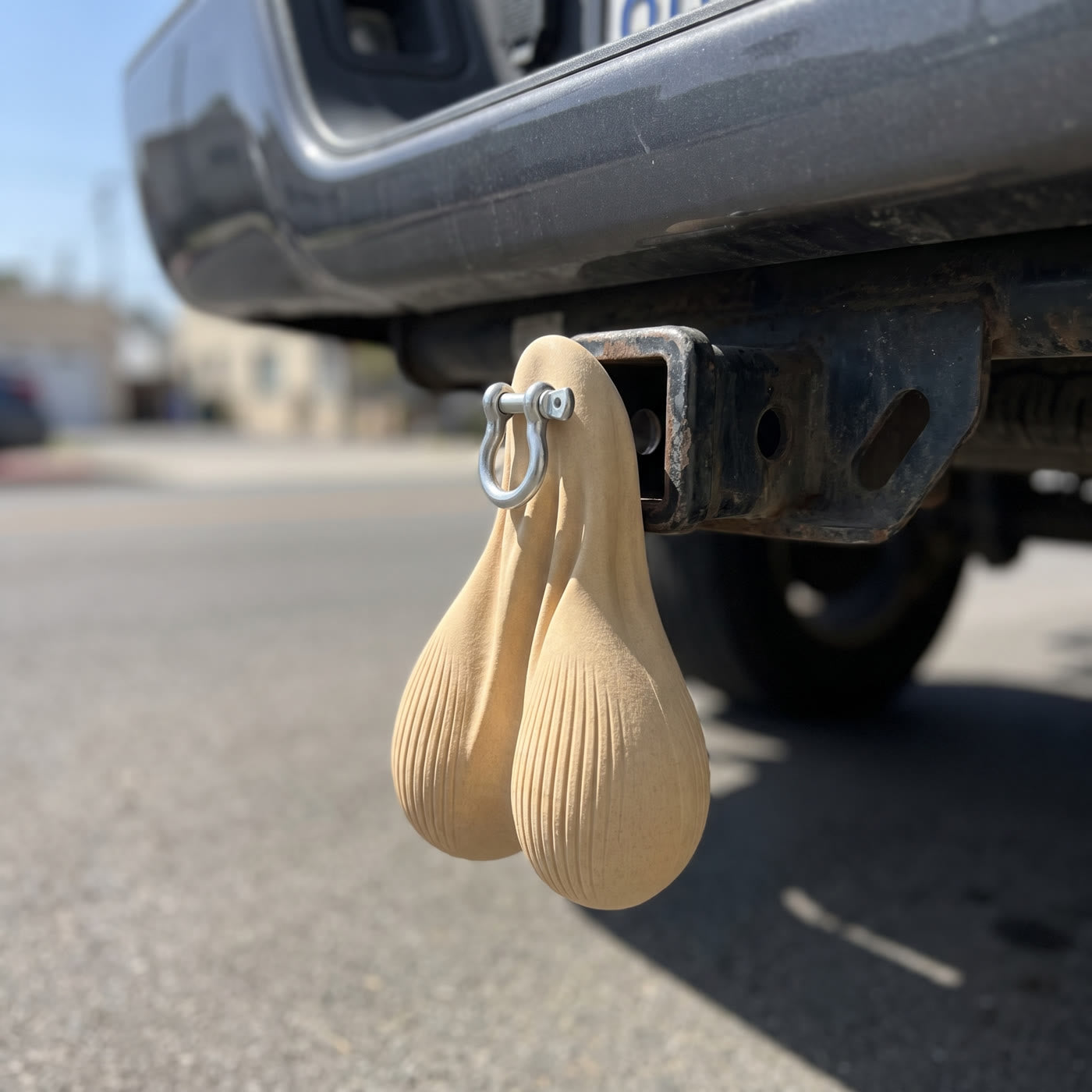 NUTZUP hanging from a hitch